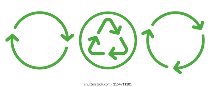 Recycling and rotation arrow icon set.