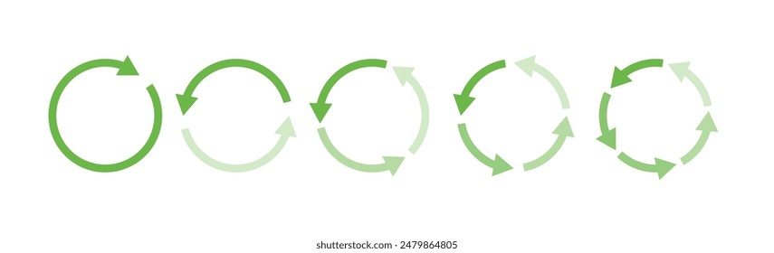 Recycling and rotation arrow icon set