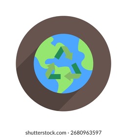 Ícone de Reciclagem de Cores Arredondadas Mini Ícone de Ilustração. Use Para Conceitos Modernos, Impressão, Ui, Kit Ux, Desenvolvimento De Web E Aplicativos. Vetor Relacionado A Escritório, Educação, Exame E Muito Mais