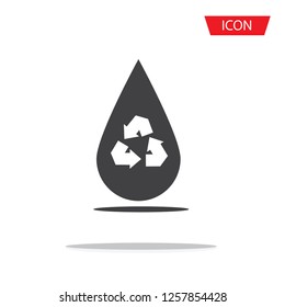 recycling and save water icon vector isolated on white background.