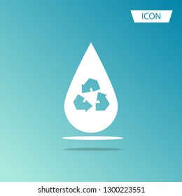 recycling and save water icon vector isolated on white background.