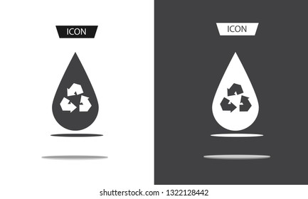 recycling and save water icon vector isolated on white background.