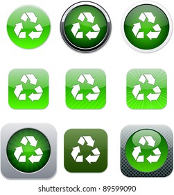 Recycling Set von Apps-Symbolen. Vektorgrafik.