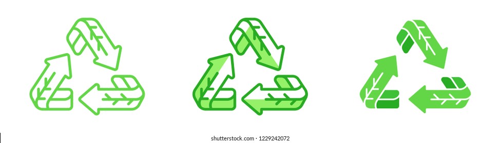 Recycling. Set of icons.
