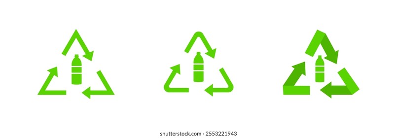 Recycling set icons. Flat style. Vector icons.