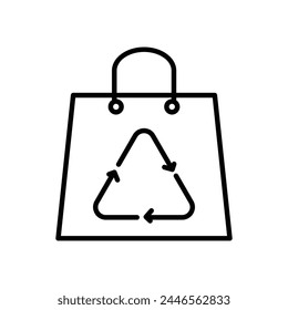 recycling shopping bag outline icon vector design good for web and mobile app