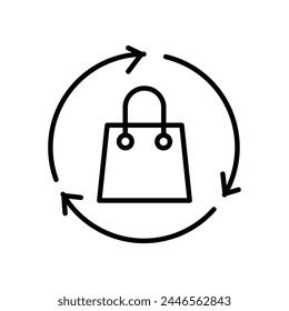 recycling shopping bag outline icon vector design good for web and mobile app