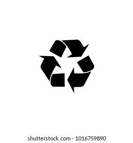 Recycling Sigh, Icon. Vector Flat Illustration. Black On White Background.