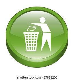 Recycling Sign 3D Icon Button