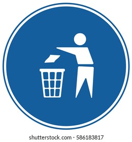 Recycling Sign Blue. Vector.