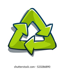 Recycling sign. cartoon illustration