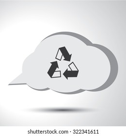 Recycling sign flat icon