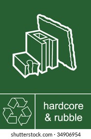 Recycling Sign Hardcore and Rubble