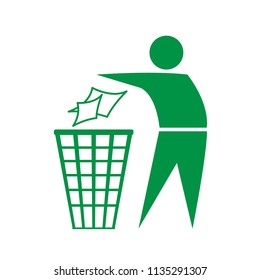 Recycling sign icon , Do not litter sign , Trash can garbage