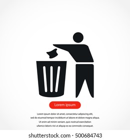 Recycling sign icon, flat design best vector icon