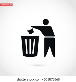 Recycling sign icon, flat design best vector icon
