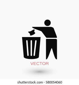 Recycling sign icon, flat design best vector icon