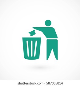 Recycling sign icon, flat design best vector icon
