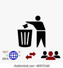 Recycling sign icon, flat design best vector icon