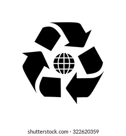 Recycling sign icon reduce button