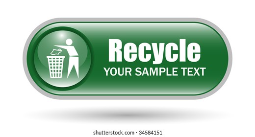 Recycling Sign Icon with Space for Text