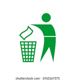 Recycling sign icon, vector illustration. Trash icon. Rubbish icon.
