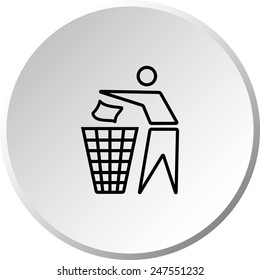 Recycling sign icon, vector illustration. Flat design style 
