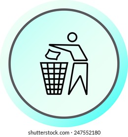 Recycling sign icon, vector illustration. Flat design style 