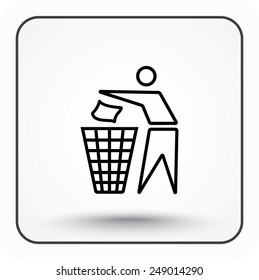 Recycling sign icon, vector illustration. Flat design style 