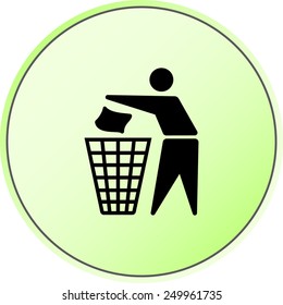 Recycling sign icon, vector illustration. Flat design style 