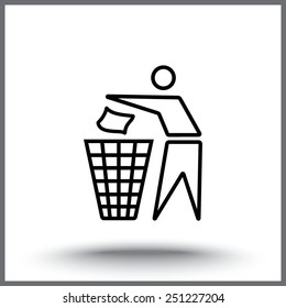 Recycling sign icon, vector illustration. Flat design style 