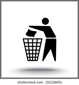 Recycling sign icon, vector illustration. Flat design style 