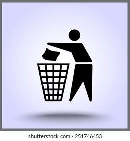 Recycling sign icon, vector illustration. Flat design style 