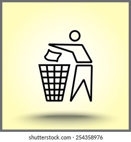 Recycling sign icon, vector illustration. Flat design style 