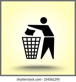 Recycling sign icon, vector illustration. Flat design style 