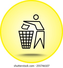 Recycling sign icon, vector illustration. Flat design style 