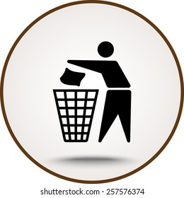 Recycling sign icon, vector illustration. Flat design style 