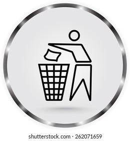 Recycling sign icon, vector illustration. Flat design style 