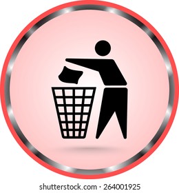 Recycling sign icon, vector illustration. Flat design style 