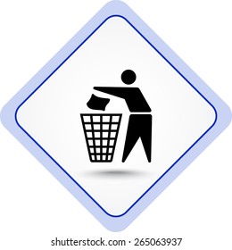 Recycling sign icon, vector illustration. Flat design style 