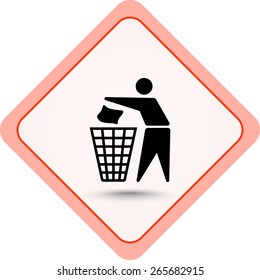 Recycling sign icon, vector illustration. Flat design style 