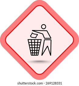 Recycling sign icon, vector illustration. Flat design style 