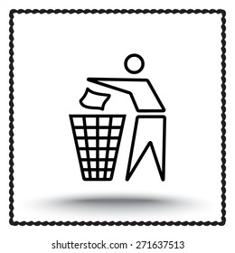 Recycling sign icon, vector illustration. Flat design style 