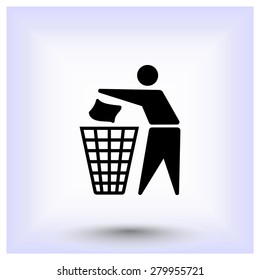 Recycling sign icon, vector illustration. Flat design style 