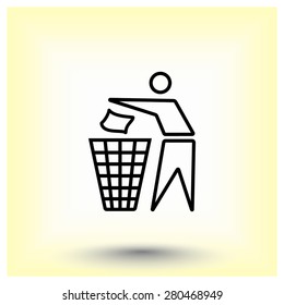 Recycling sign icon, vector illustration. Flat design style 