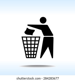 Recycling sign icon, vector illustration. Flat design style 