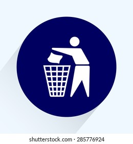 Recycling sign icon, vector illustration. Flat design style 