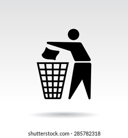 Recycling sign icon, vector illustration. Flat design style 