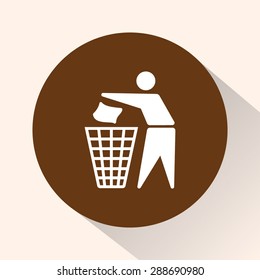 Recycling sign icon, vector illustration. Flat design style 