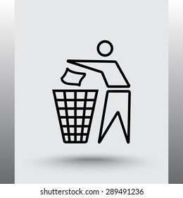 Recycling sign icon, vector illustration. Flat design style 